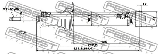 FEBEST 2001 Nissan Almera Rear Shock Absorber 02658720R