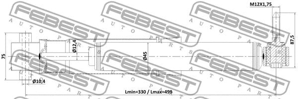 FEBEST 2005-2008 Renault Scenic II Rear Shock Absorber 24110-001R