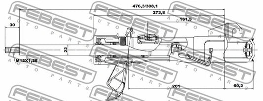FEBEST 2004-2010 Mazda 3 Shock Absorber Front Right 05665299FR