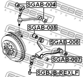 FEBEST 2005 SsangYong Rexton Front Upper Control Arm Bushing SGAB-004