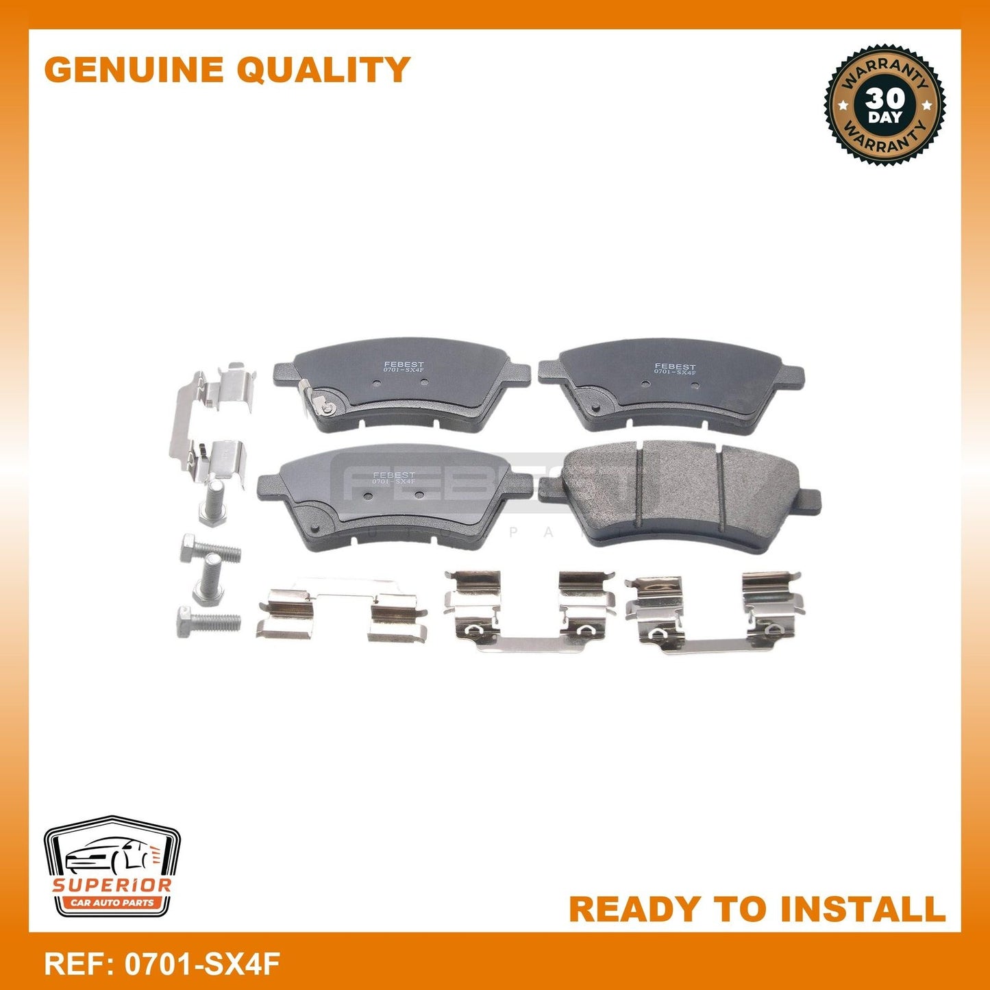 FEBEST Alfa Romeo Pad Kit, Disc Brake, Front 0701-SX4F