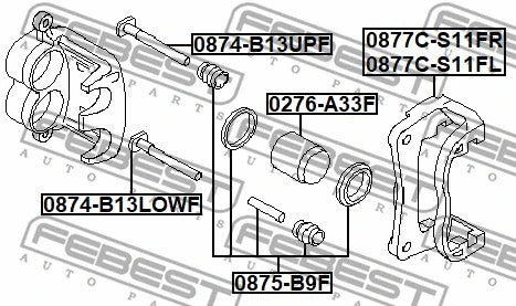 FEBEST 03-14 Subaru Legacy Brake Caliper Bracket Carrier 0877C-S11FR