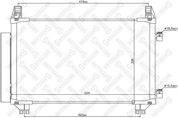 STELLOX 2005-2013 Toyota Yaris AC Condenser 88460-0D050