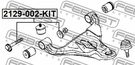 Febest 2011-2020 Ford Ranger Camber Adjusting Eccentric Bolt Kit 2129-002-KIT