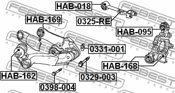 FEBEST 02-06 Acura RSX Fastening Bolt Control Arm 0398-004