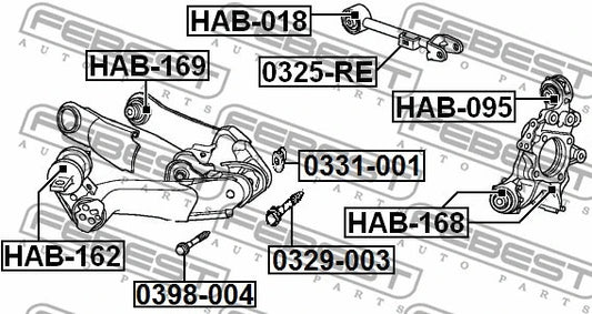 FEBEST 02-06 Acura RSX Fastening Bolt Control Arm 0398-004