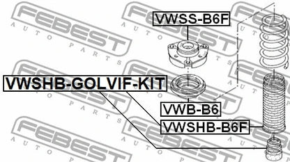 FEBEST 2010-20 VW Boot w/Jounce Bumper Front Shock Absorber Kit VWSHB-GOLVIF-KIT