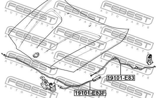 FEBEST 2004-2006 BMW X3 Cable Assembly Hood Lock Control 19101-E83F