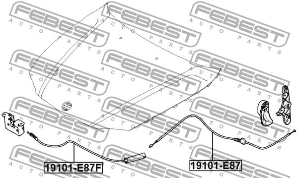 Front Hood Release Bowden Cable for BMW 1 & 3 Series E81 E87 E90 E91 E92 Febest