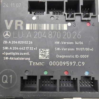 2007-2014 Mercedes-Benz S204 Front Right Door Control Unit Module A2048702026