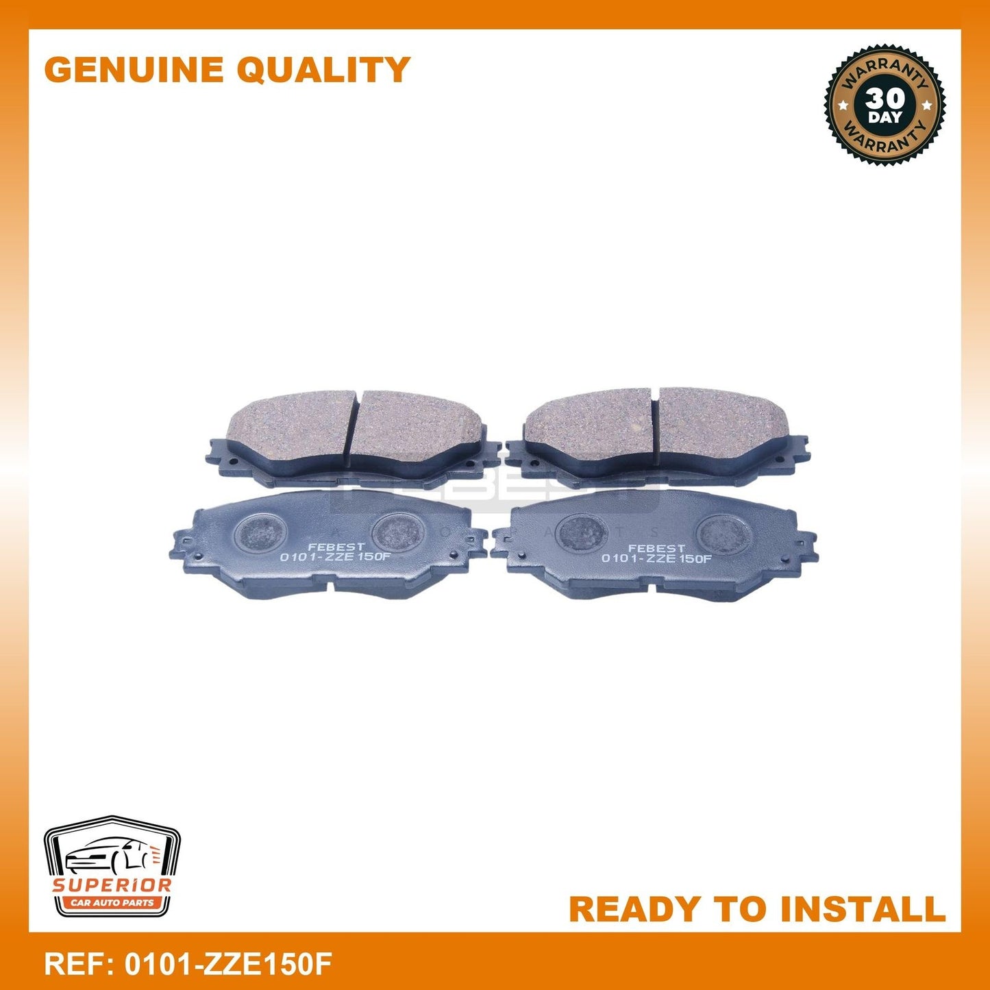 Febest 2016-2020 Toyota Mirai Disc Brake Pad Set 0101-ZZE150F