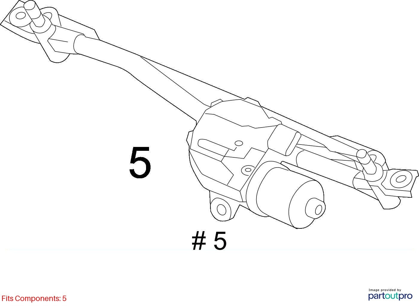 2013 Audi A6 Quattro Window Wiper Mounting with Wiper Motor Used OEM 4G1955023A