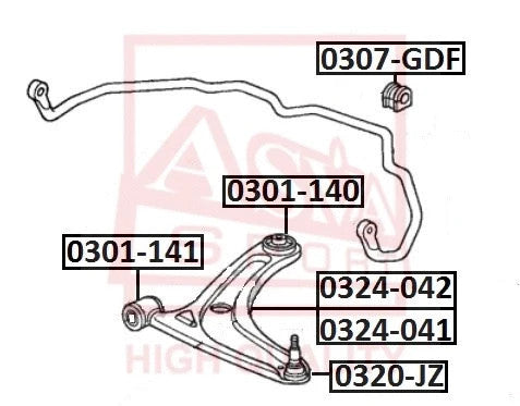 Febest 07-08 Honda Fit Ball Joint Front Lower Arm 0320-JZ