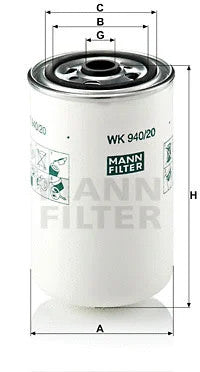 MANN-FILTER RENAULT Fuel Filter WK940/20