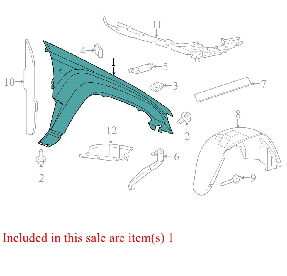 2015 Jeep Grand Cherokee Right Side Fender Used OEM 55369596AG