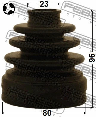 FEBEST 2007-2013 Nissan X-Trail Boot Inner CV Joint Kit 80X96X23 0215-JJ10ET