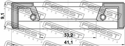 FEBEST 1996-1997 Lexus LX450 Rear Hub Oil Seal 35X41X6X9 95FAY-35410609X