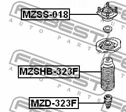 FEBEST 1994-2008 Mazda 323 Protective Cap/Bellow Shock Absorber MZSHB-323F