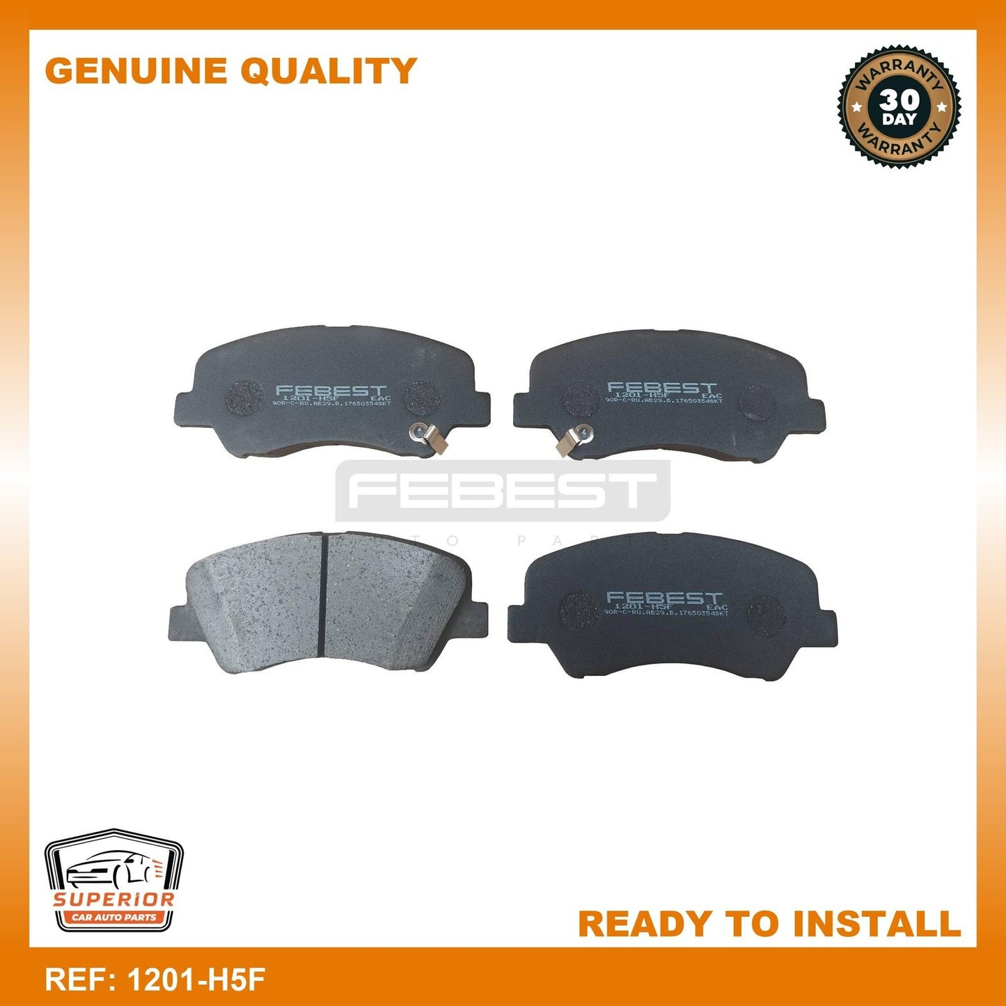 Febest Pad Kit, Disc Brake, Front 1201-H5F