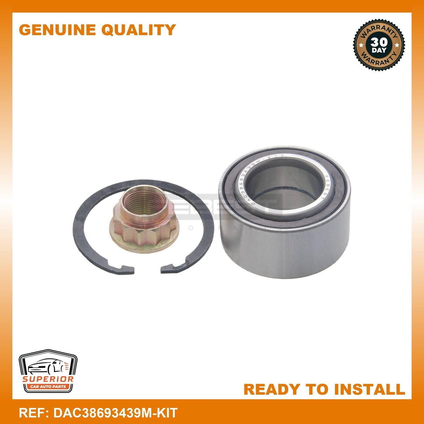 Febest Front Wheel Bearing Repair Kit DAC38693439M-KIT