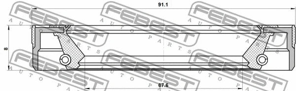 FEBEST 2008-2015 Mitsubishi L200 Oil Seal Front Hub 95LES-69910813X