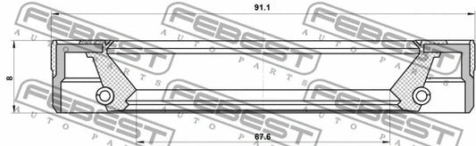 FEBEST 2008-2015 Mitsubishi L200 Oil Seal Front Hub 95LES-69910813X