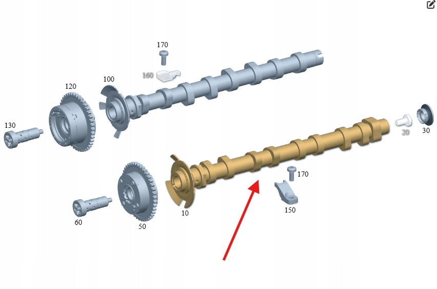 ORIGINAL Camshaft,intake-c W204 2740501900
